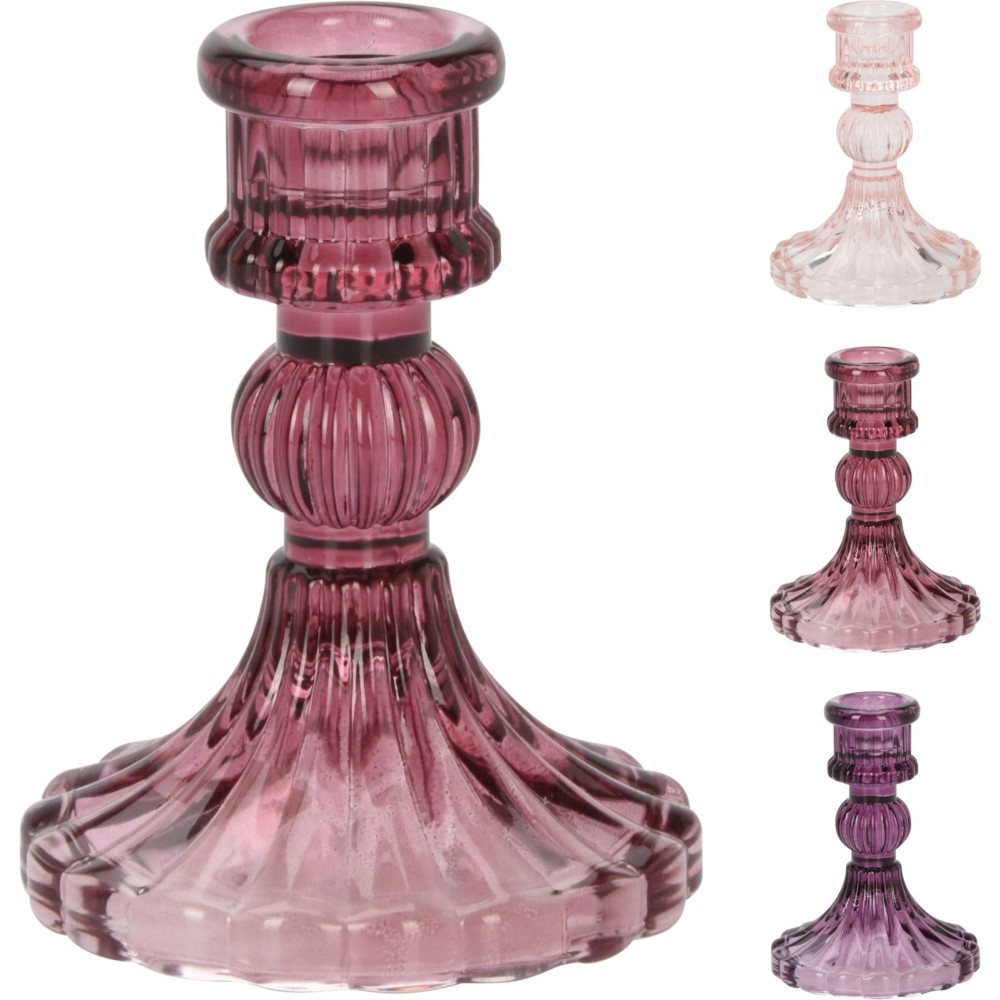 PORTACANDELA  VETRO 8X10 CM3 ASSORTITI