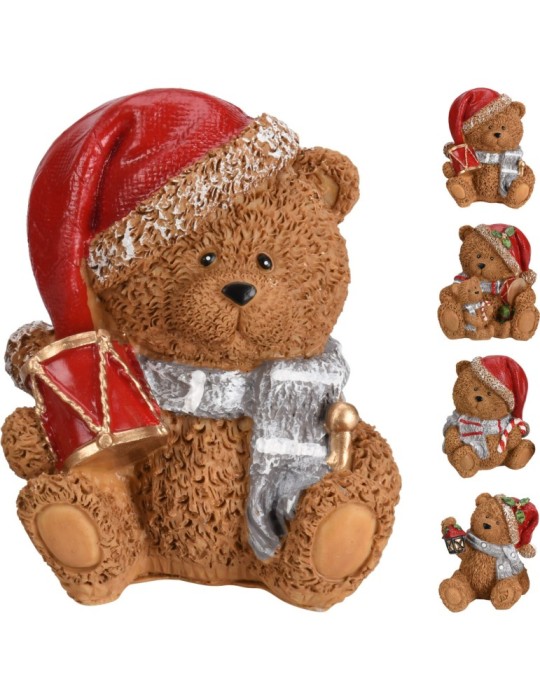 ORSO NATALE 10 CM 4 ASSORTITI