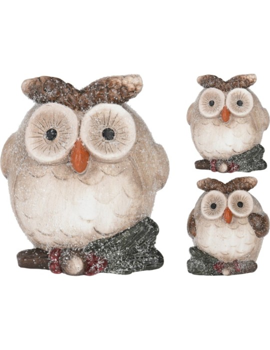 GUFO TERRACOTTA 13 CM 2 ASSORTITI