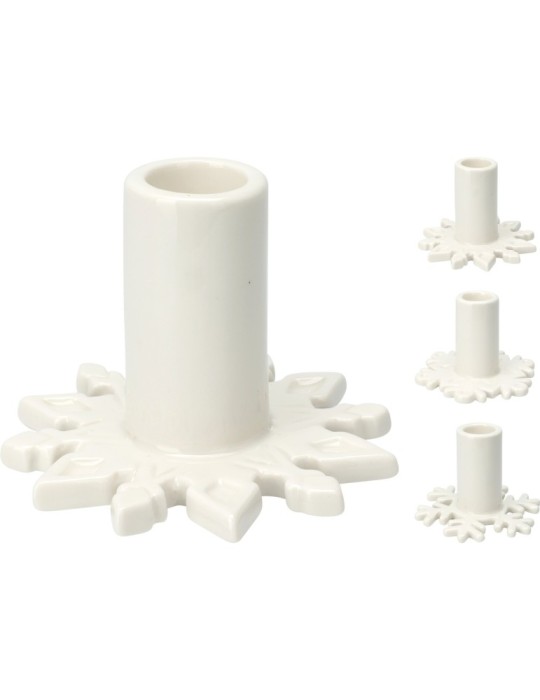 PORTACANDELA FIOCCO PORCELLANA 10X6 CM 3ASSORTITI