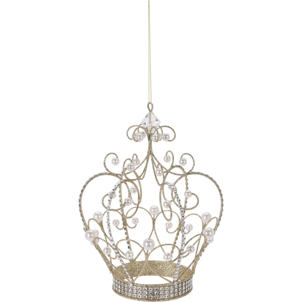 PENDENTE CORONA PERLE 13X15 CM