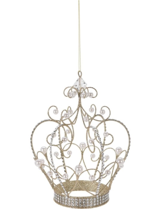 PENDENTE CORONA PERLE 13X15 CM