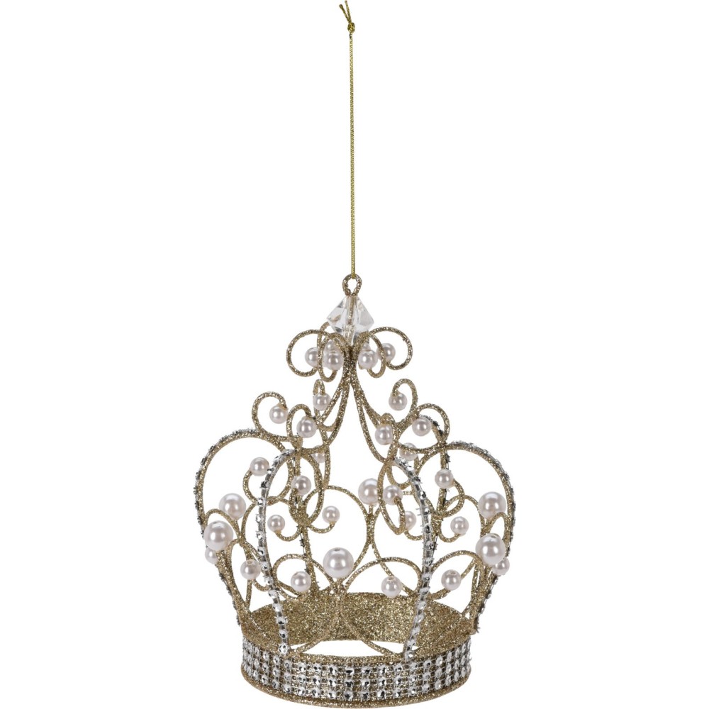 PENDENTE CORONA PERLE 18X21 CM