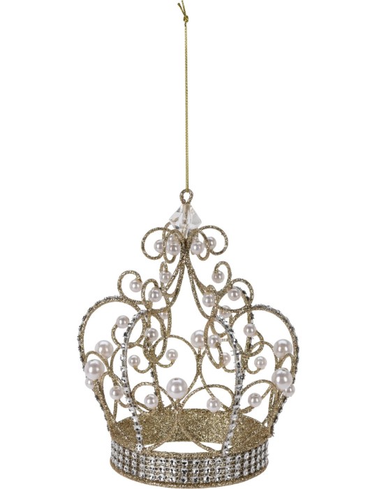 PENDENTE CORONA PERLE 18X21 CM