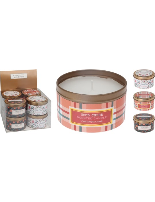 CANDELA IN VETRO 8X5 CM 3 ASSORTITI