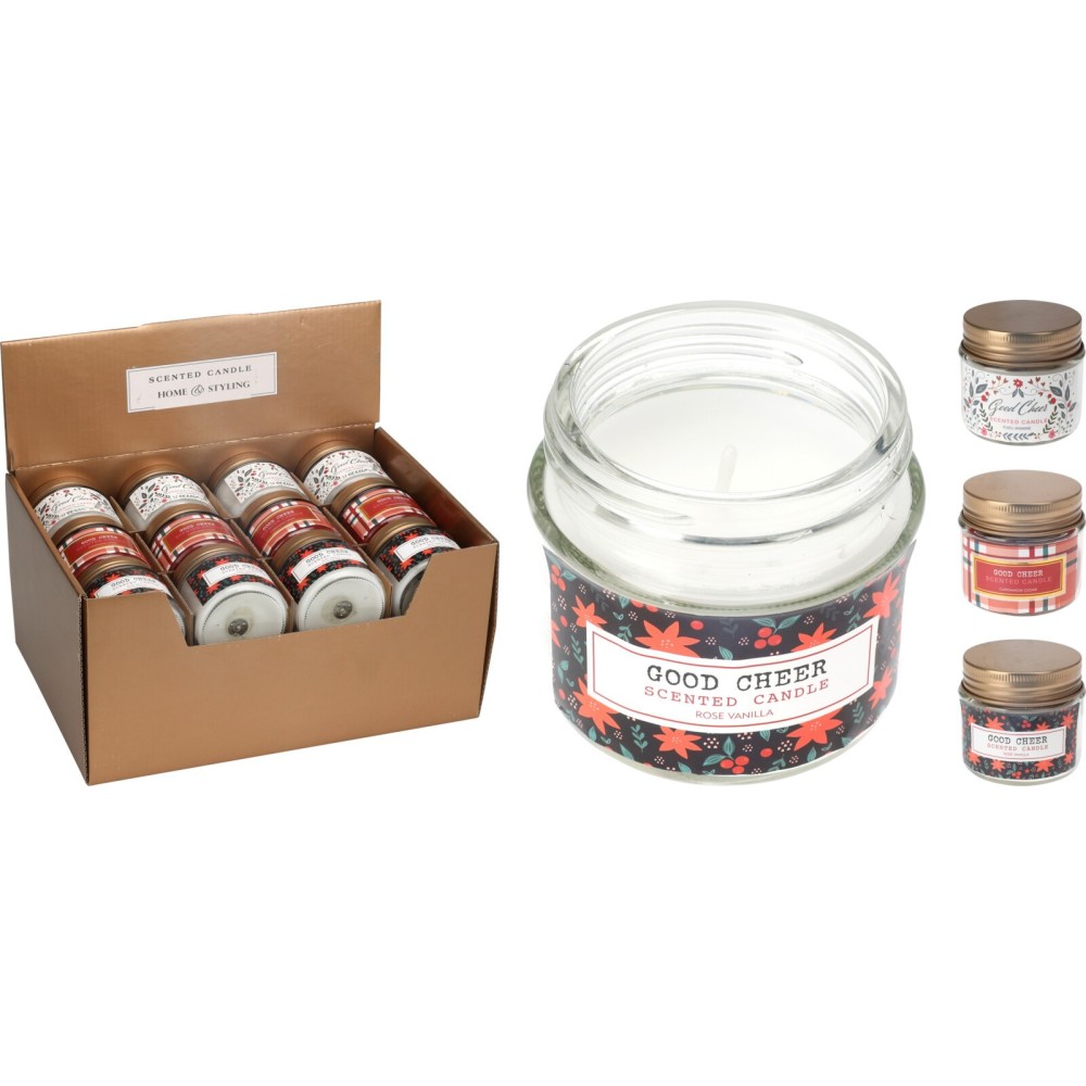 CANDELA IN VETRO 6X5 CM 3 ASSORTITI