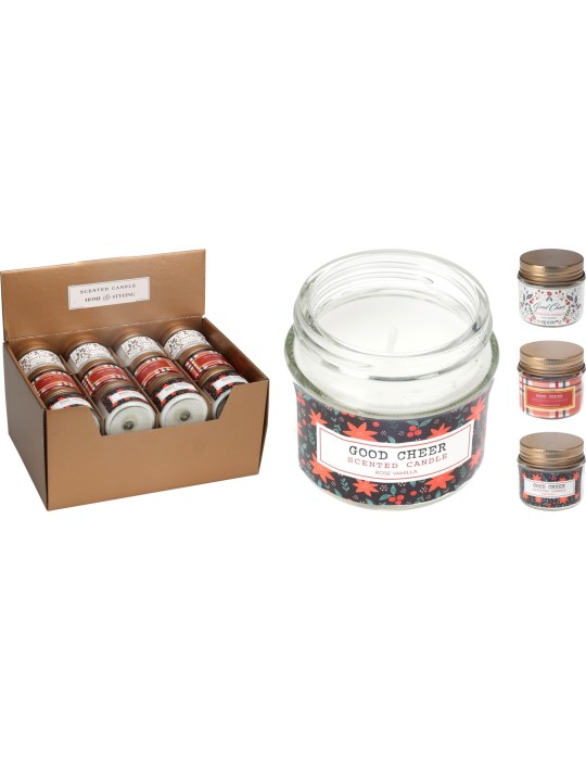 CANDELA IN VETRO 6X5 CM 3 ASSORTITI