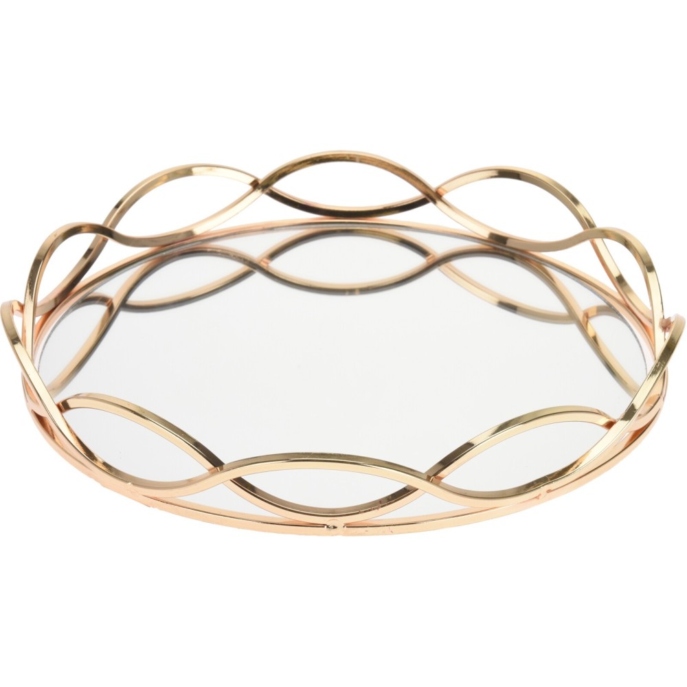 VASSOIO CON SPECCHIO ORO