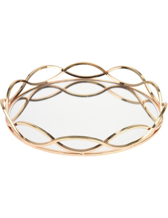 VASSOIO CON SPECCHIO ORO
