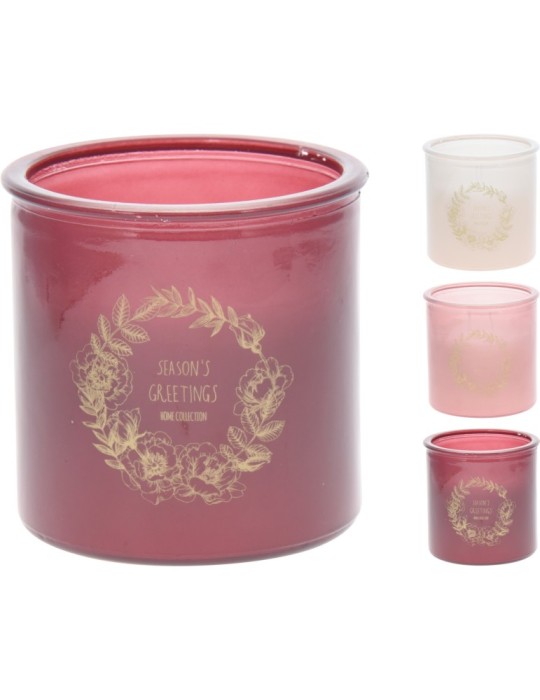 CANDELA VASO IN VETRO 3ASSORTITI
