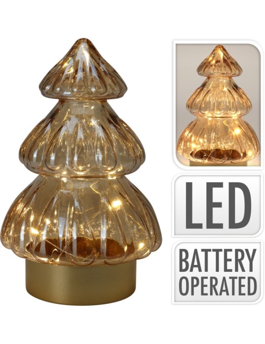 ALBERO VETRO AMBRA 12X19 CM LED