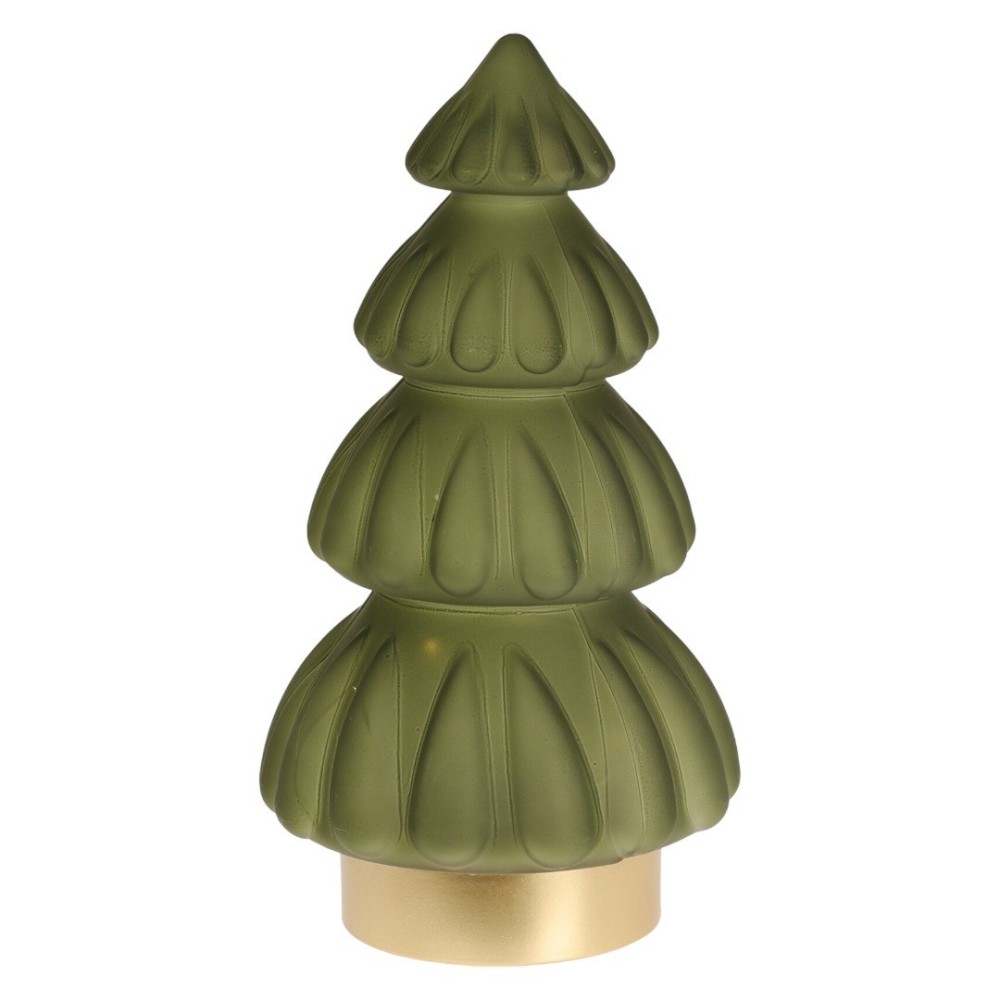 ALBERO VETRO VERDE 15X28CM LED