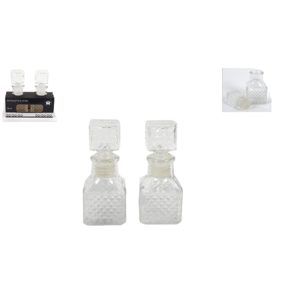 SET 2 BOTTIGLIETTE QUADRATA