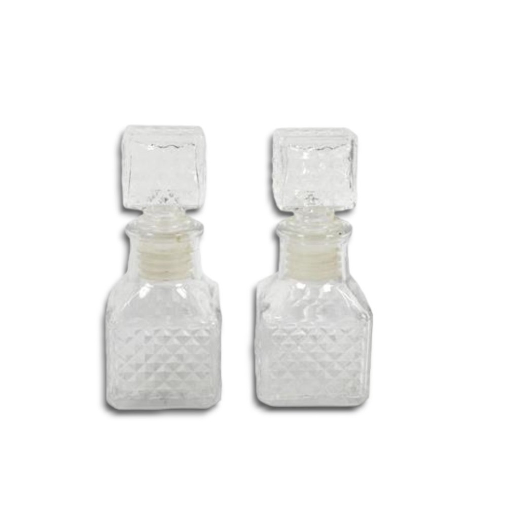 SET 2 BOTTIGLIETTE QUADRATA