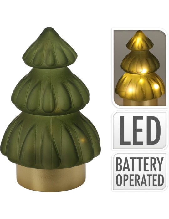 ALBERO VETRO VERDE 12X19 CM LED