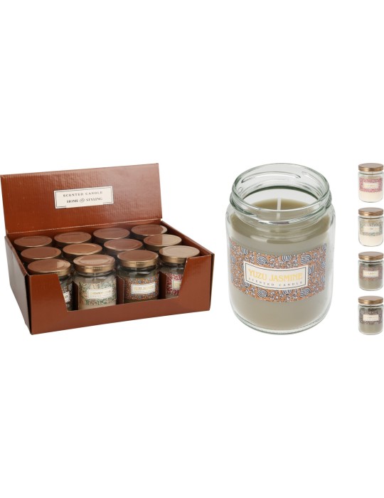 CANDELA IN VETRO 4 ASSORTITI PROFUMATA