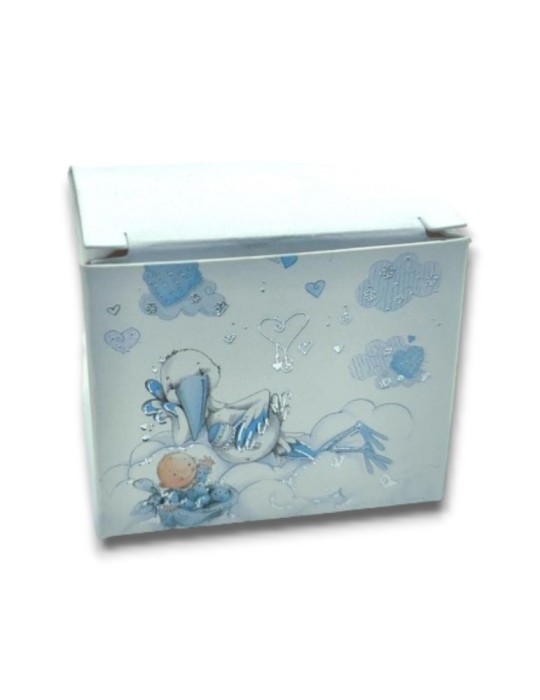 CICOGNA CELESTE SCATOLINA QUADRATA 5X5X4 CM