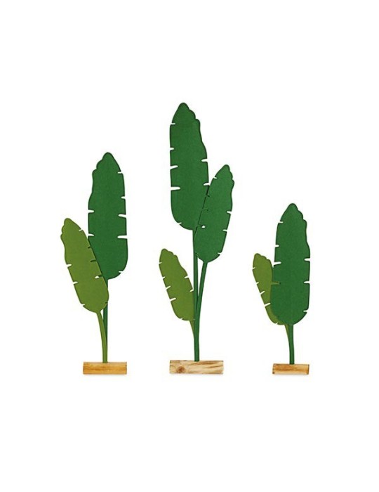 DECORAZIONE-FOGLIE BANANO CON BASE LEGNO