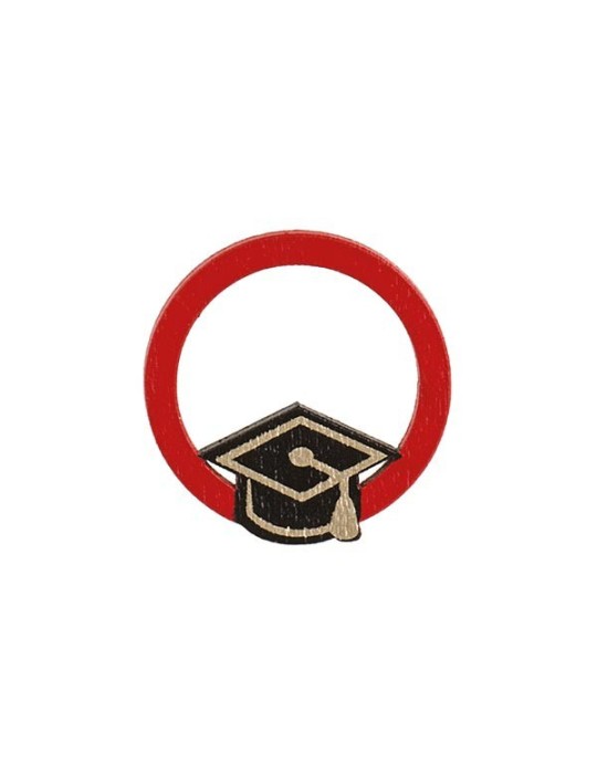 CERCHIO ROSSO CON CAPPELLO LAUREA-DECORAZIONE