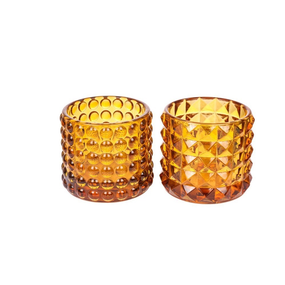 VASETTO VETRO PORTACANDELE  BROWN