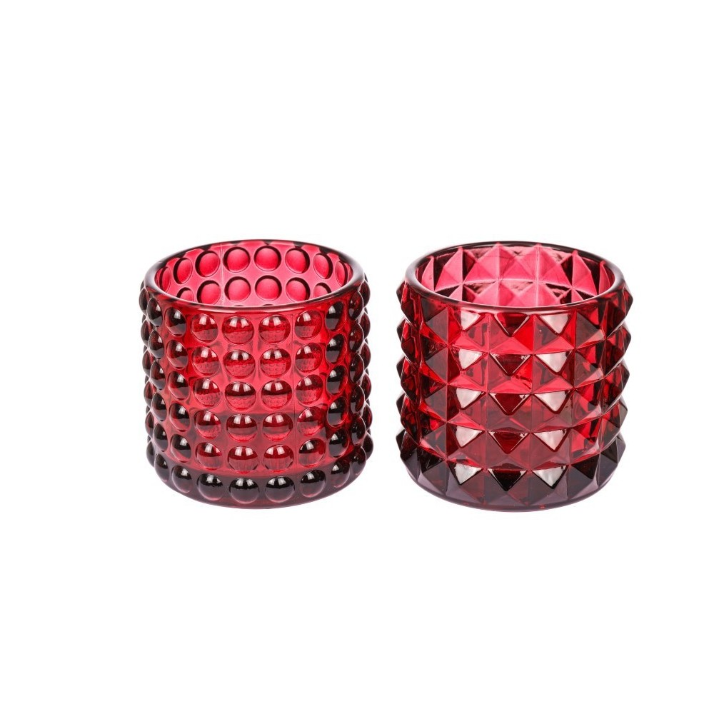 VASETTO VETRO PORTACANDELE  WINE