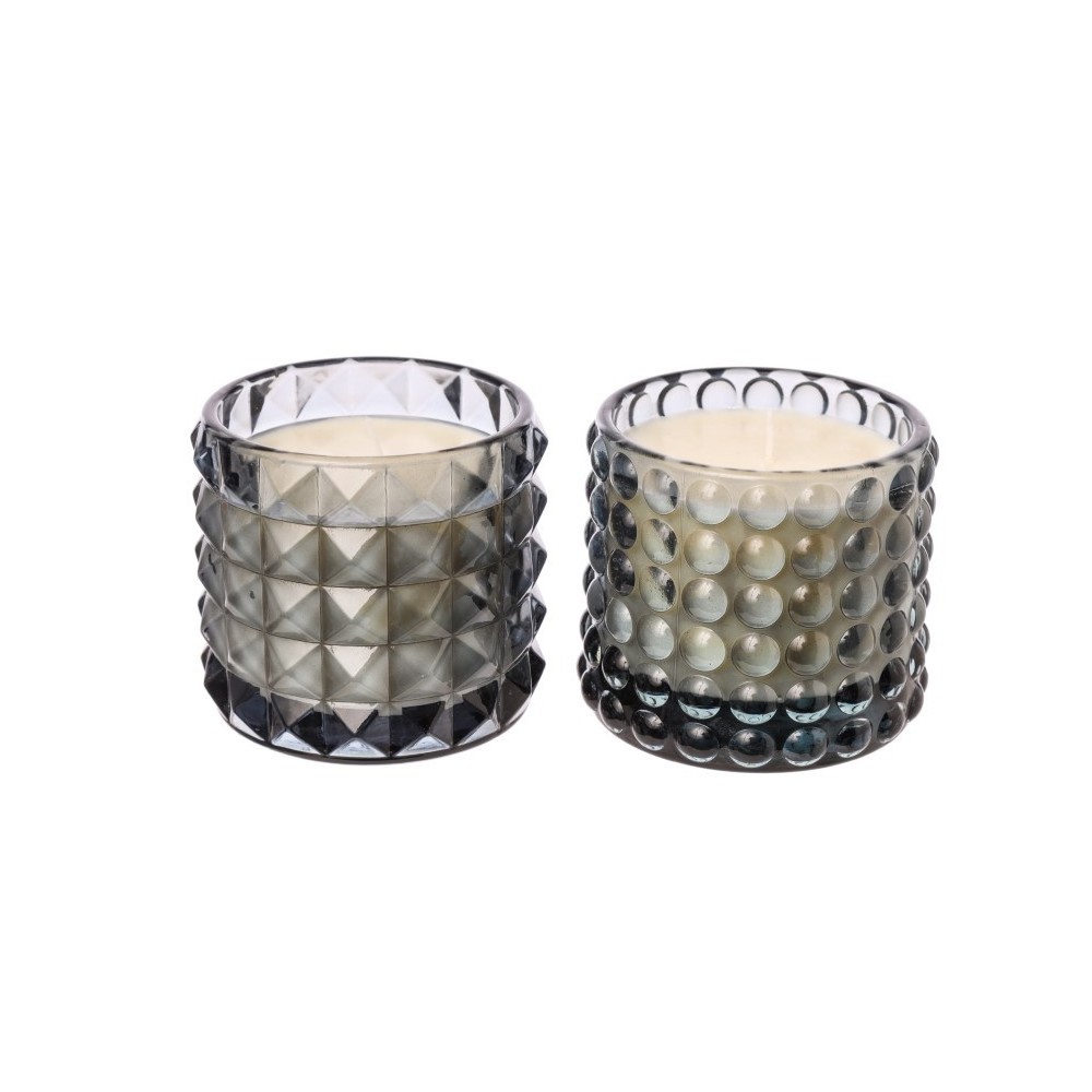 CANDELA IN VETRO 2ASS GREY