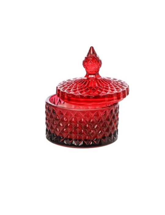 CANDELA IN VETRO ROSSA