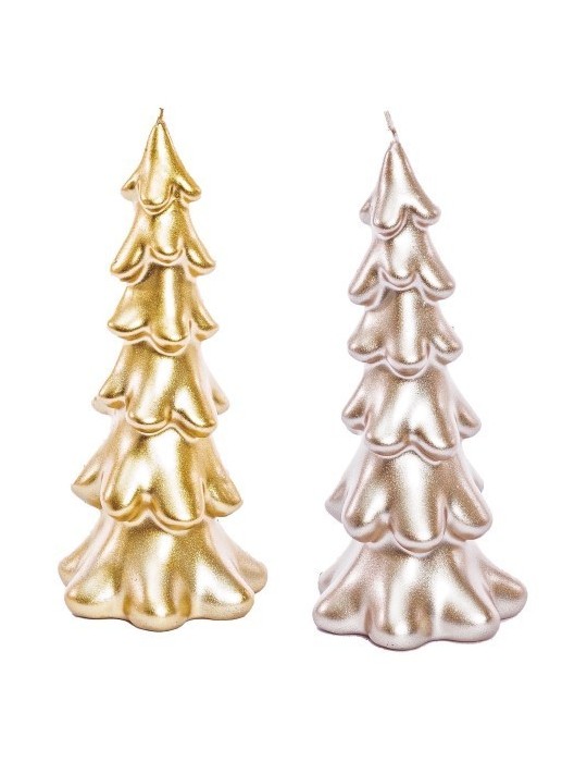 CANDELA ALBERO 2COLORI D7.5 H17.5