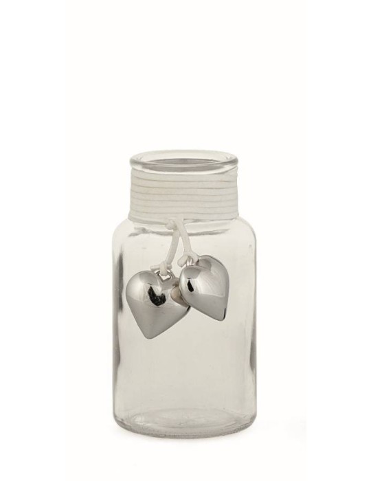 VASETTO VETRO CON CUORI