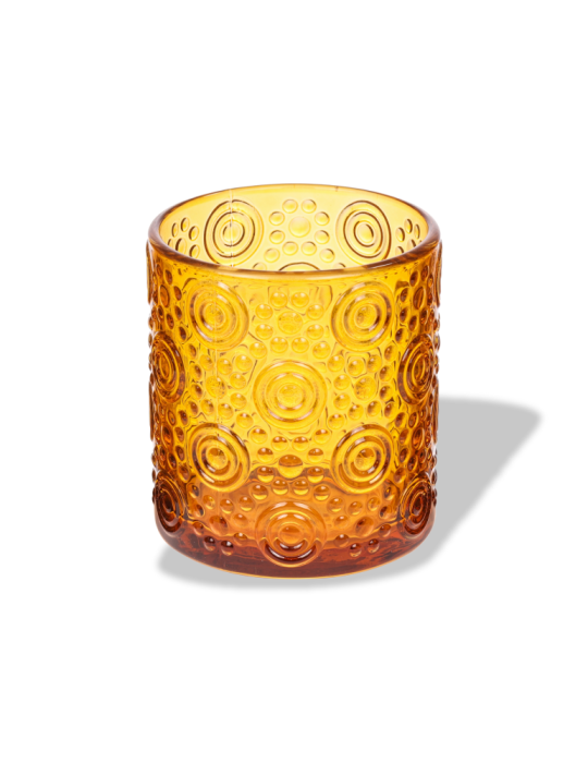 VASETTO IN VETRO PORTACANDELA AMBRA
