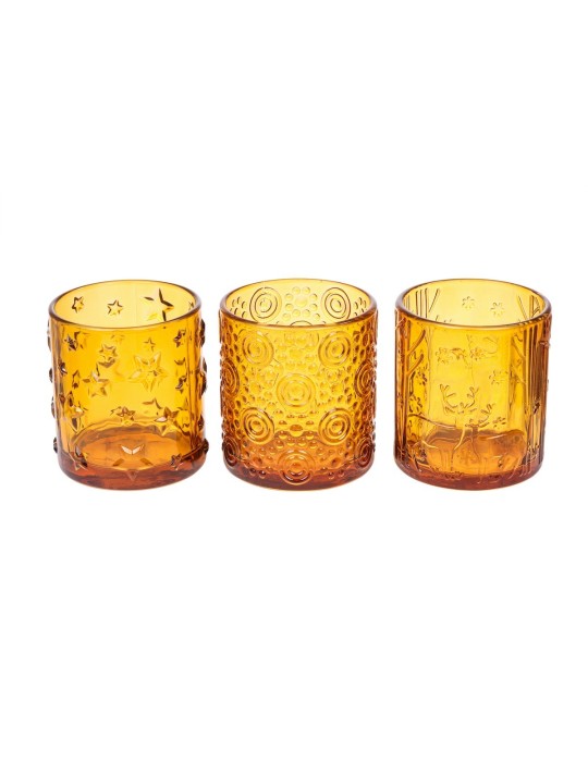 VASETTO IN VETRO PORTACANDELA AMBRA