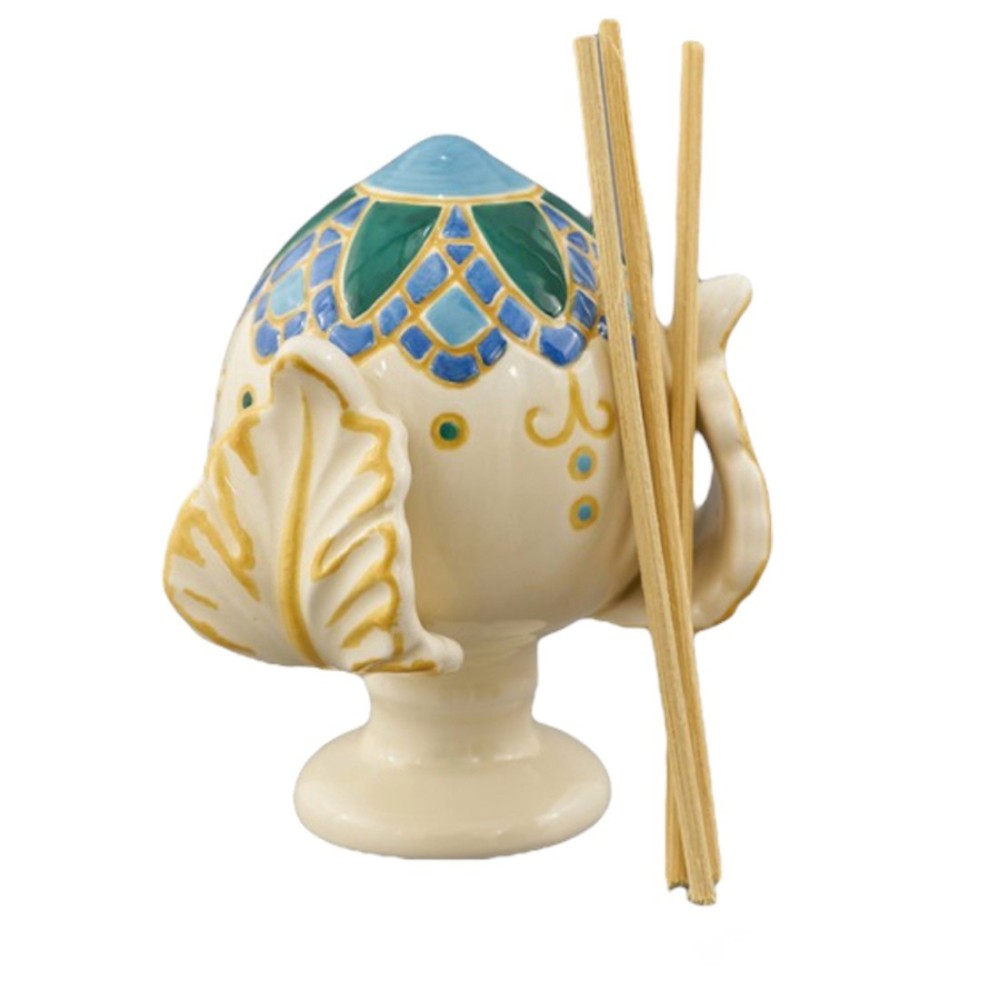 PUMO  DECORATO BLU E VERDE 9CM