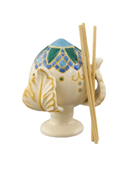 PUMO  DECORATO BLU E VERDE 9CM