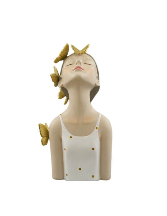 DONNA CON FARFALLE DORATE