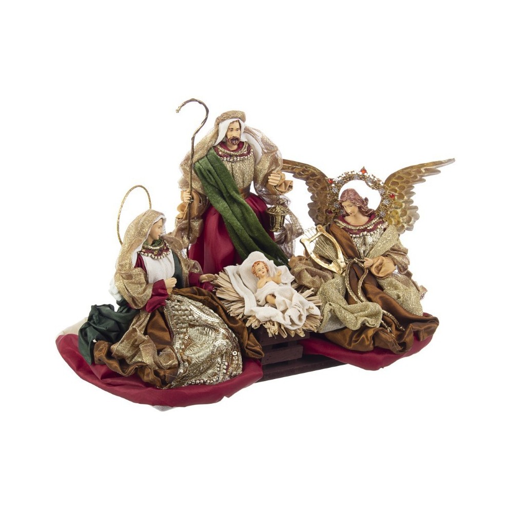 SACRA FAMIGLIA BAROQUE ROSSO CON BASE