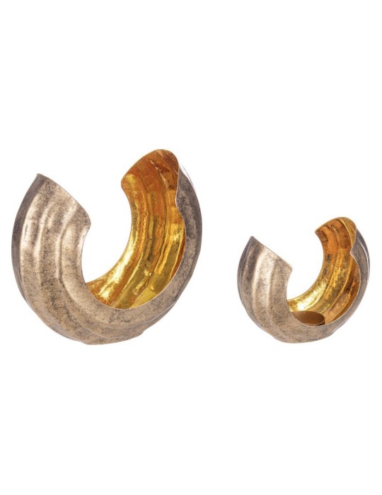 SET 2 P-TEALIGHT HARSHA BRONZO-ORO