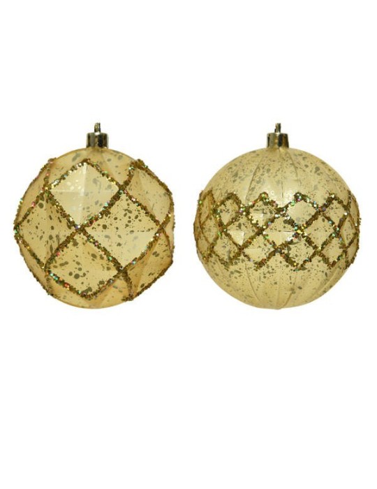 SFERA DECO C/GLITT D8 LIGHT GOLD 2ASS