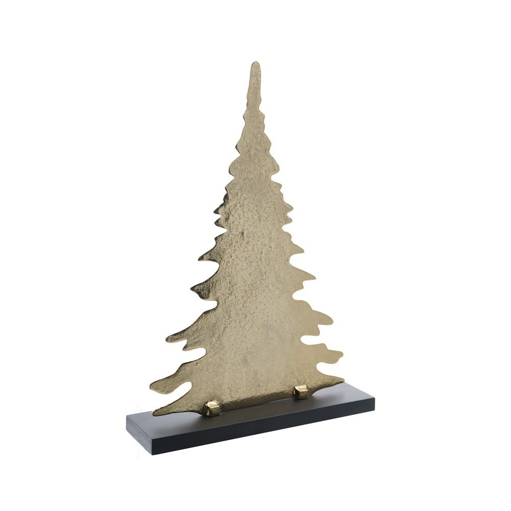 ALBERO IN ALLUMINIO ORO CON BASE LEGNO