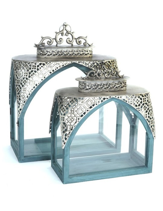 LANTERNE BLU LEGNO/METALLO