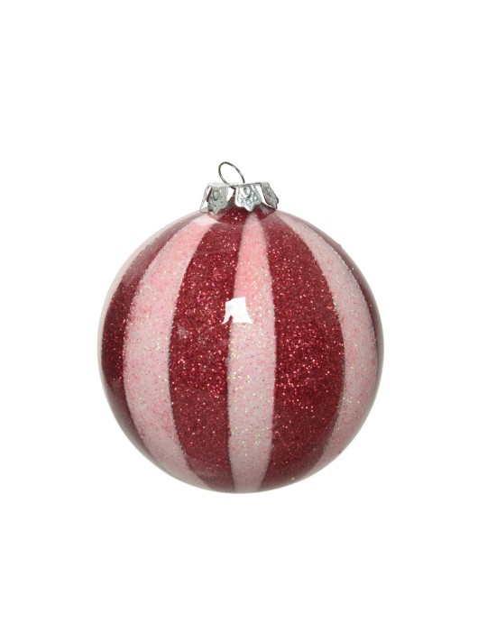 SFERA A RIGHE E GLITTER ROSSI