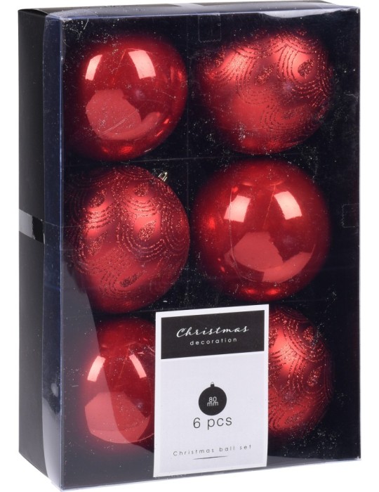 SFERE 6  COLORE ROSSO  DECORATE