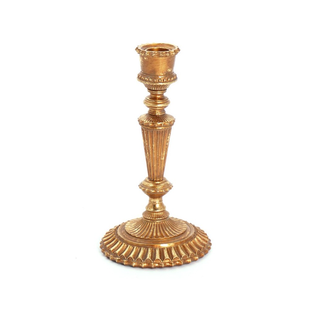 PORTACANDELA ORO D11 H20 RESINA
