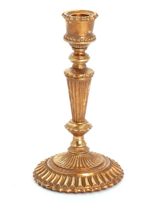 PORTACANDELA ORO D11 H20 RESINA