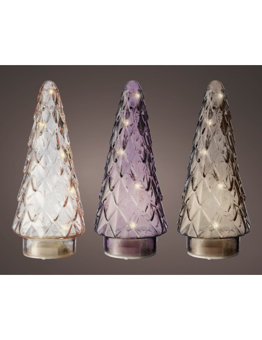 ALBERO VETRO 3COLORI CON LED H25