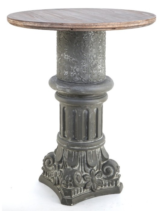 TAVOLINO CAPITELLO GRIGIO D60 H74 LEGNO