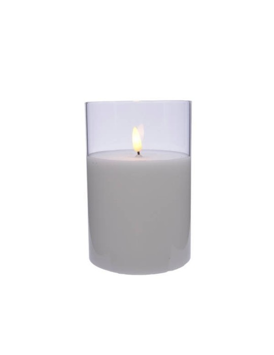 MOCCOLO IN VETRO WHITE CON LED H15