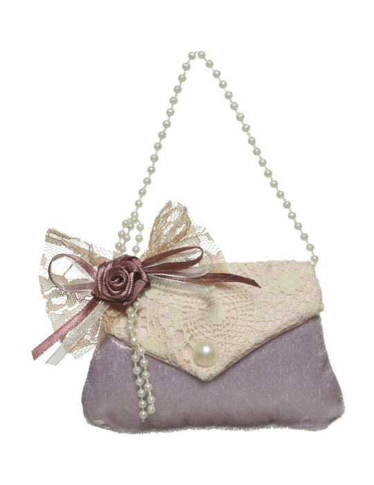 PENDENTI IN PIZZO-PERLINE ROSA 10 ASS