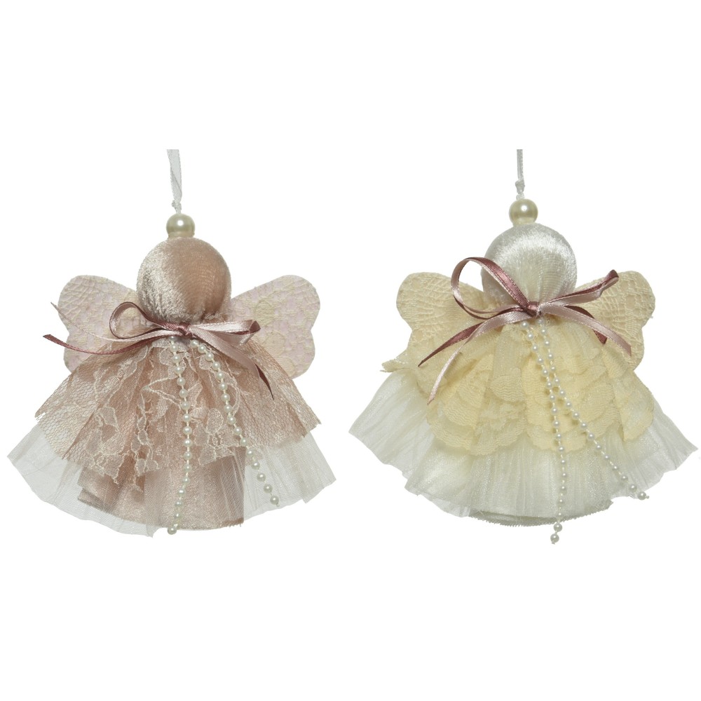 PENDENTI IN PIZZO-PERLINE ROSA 10 ASS