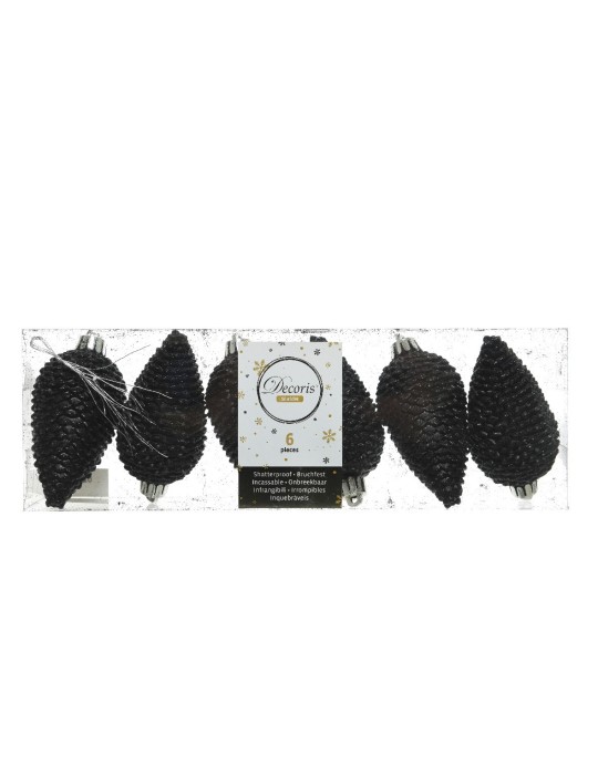 BOX 6 PIGNE BLACK GLITTERATE D4.5