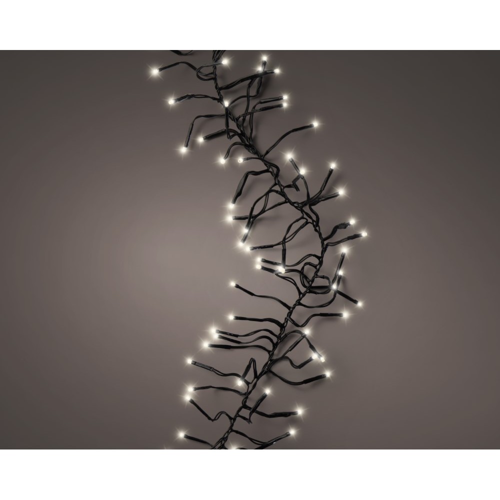 LED GRAPPOLO FILO NERO 1350 CM LUCE CALDA